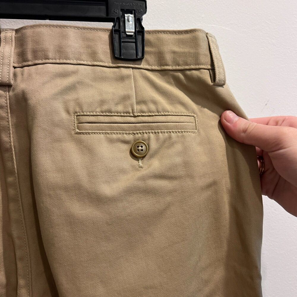 Lands' End Boys Dress Pants Beige Sz 18 Cotton Straight Flat Front Button Zip - Picture 6 of 10